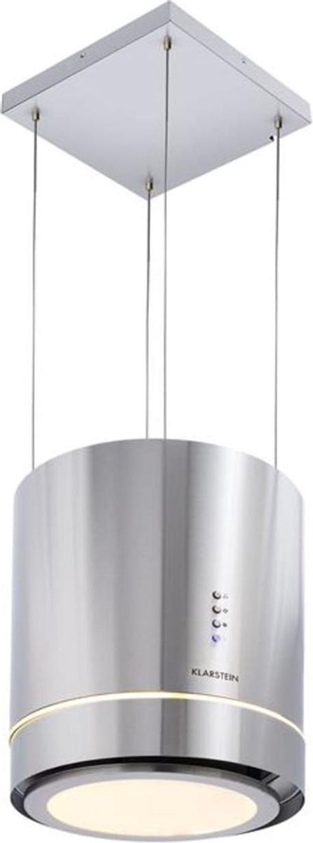 Klarstein Tron Ambience eilandafzuigkap - Ø38cm circulatie: 540m³/h led rvs