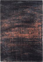 Louis de Poortere - 8925 Mad Men Soho Copper Vloerkleed - 80x150 cm - Rechthoekig - Laagpolig Tapijt - Industrieel, Modern - Bruin, Zwart