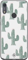Huawei Y6 (2019) hoesje siliconen - Cactus print | Huawei Y6 (2019) case | groen | TPU backcover transparant
