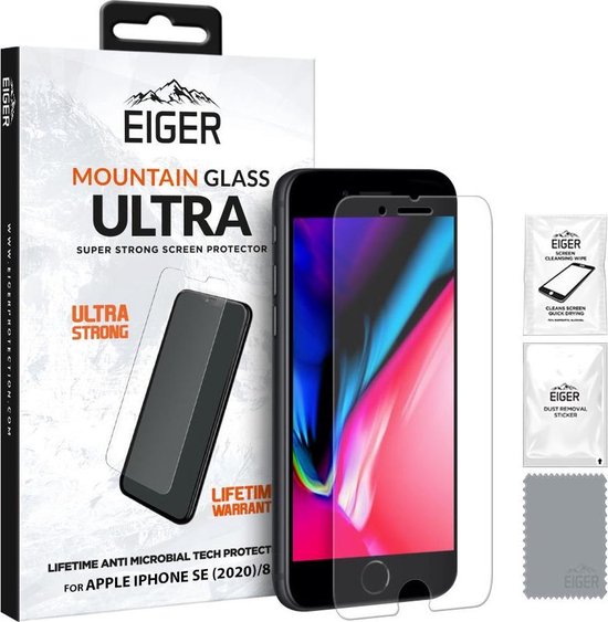 Eiger Ultra iPhone SE 2020/2022 / 8 / 7 Tempered Glass Antibacterieel |  bol.com