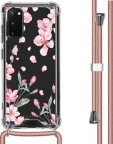 iMoshion Design hoesje met koord voor de Samsung Galaxy S20 - Bloem - Roze