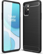 Armor Brushed TPU Back Cover - OnePlus 8T Hoesje - Zwart