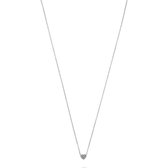 QOOQI dames Ketting 925 sterling zilver gerhodineerde 18 Zirkonia One Size Zilver 32011536