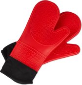 Relaxdays ovenwanten siliconen - antislip - ovenhandschoenen - bbq handschoenen - rood