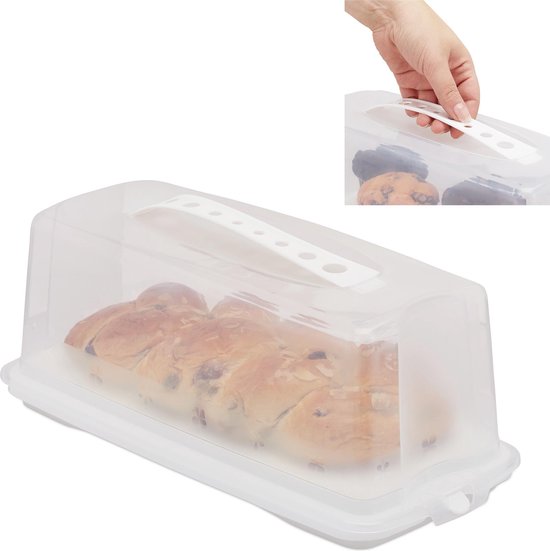 Relaxdays taartdoos rechthoek - taart bewaardoos - cakedoos - transportbox  voor cake - wit | bol.com