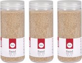 4x potjes fijn decoratie zand creme 475 ml - decoratie - zandkorrels / knutselmateriaal