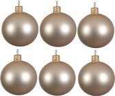 12x Perle claire / verre à champagne Boules de Noël 8 cm - Mat / mat - Décorations pour sapins de Noël clair perle / champagne