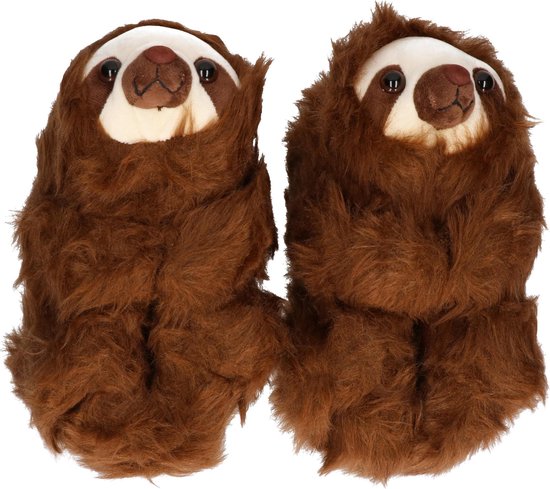 Pantoufles en peluche Sloth / pantoufles pour adultes - pantoufles Sloth - Animal XL (42- 44)