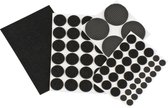 126x stuks meubelvilten / anti-kras viltjes rond zwart - verschillende diameters - zelfklevend - huishouding / vloerbescherming - beschermvilt / meubelvilt / viltglijders