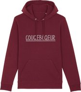 COUQE BAQEUR HANDGESCHREVEN BURGUNDY HOODIE