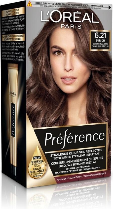 L'Oréal Paris Preference haarkleuring 6.21 Zurich - Zeer licht koel bruin |  bol.com