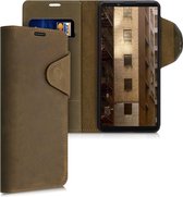 kalibri telefoonhoesje voor Sony Xperia 10 II - Hoesje met pasjeshouder en standaard - bruin - Wallet case