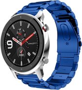 Stalen Smartwatch bandje - Geschikt voor  Xiaomi Amazfit GTR stalen band - blauw - 42mm - Horlogeband / Polsband / Armband
