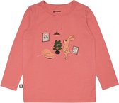 HEBE - meisjes shirt - lange mouwen - konijn - roze - Maat 110/116
