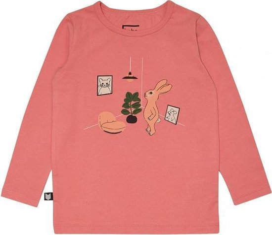 HEBE - meisjes shirt - lange mouwen - konijn - roze