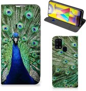 GSM Hoesje Geschikt voor Samsung Galaxy M31 Wallet Book Case Pauw