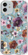 Casetastic Apple iPhone 12 / iPhone 12 Pro Hoesje - Softcover Hoesje met Design - Flowers Soft Blue Print