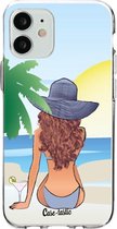 Casetastic Apple iPhone 12 Mini Hoesje - Softcover Hoesje met Design - Mermaid Brunette Print