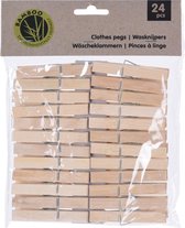 120x Wasknijpers naturel van bamboe hout 7 cm - Huishouding - De was doen - Was ophangen - Wasknijpers/wasgoedknijpers/knijpers bamboe hout