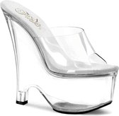 Pleaser Sleehakken -38 Shoes- BEAU-601 US 8 Transparant/Wit