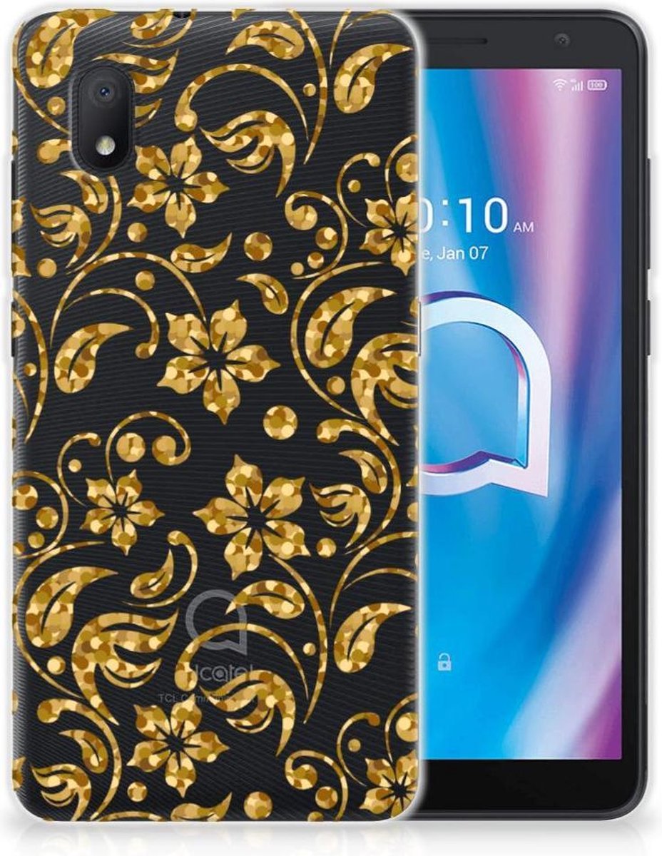 Alcatel 1B (2020) TPU Case Gouden Bloemen