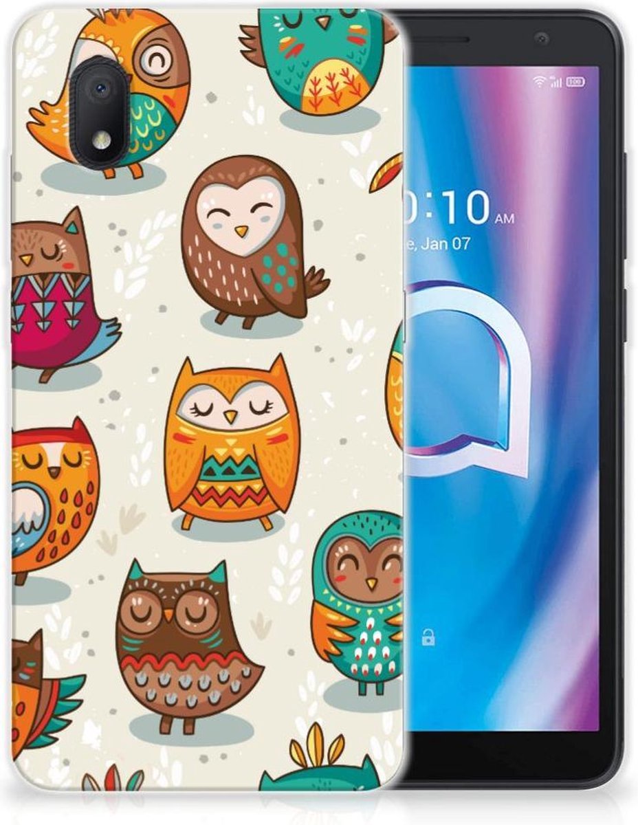 Alcatel 1B (2020) TPU Hoesje Vrolijke Uilen