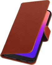 Wicked Narwal | Premium bookstyle / book case/ wallet case voor Motorola Motorola Motorola Moto G7 Bruin