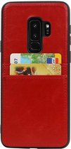 Wicked Narwal | Back Cover 2 Pasjes voor Samsung Galaxy S9 Plus Rood