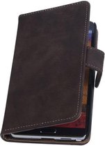 Wicked Narwal | Bark bookstyle / book case/ wallet case Hoes voor HTC One 2 E8 Donker Bruin