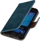 Wicked Narwal | Premium TPU PU Leder bookstyle / book case/ wallet case voor Samsung galaxy j1 2015 J100F Blauw