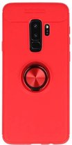 Wicked Narwal | Softcase voor Samsung Galaxy S9 Plus Hoesje met Ring Houder Rood