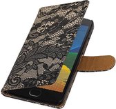 Wicked Narwal | Lace bookstyle / book case/ wallet case Hoes voor Motorola Moto G5 Zwart