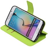 Wicked Narwal | Cross Pattern TPU bookstyle / book case/ wallet case voor Samsung Galaxy S6 Edge G925F Groen