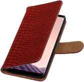 Wicked Narwal | Snake bookstyle / book case/ wallet case Hoesje voor Samsung Galaxy S8 Rood