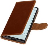 Wicked Narwal | Premium TPU PU Leder bookstyle / book case/ wallet case voor Sony Xperia X Compact Bruin