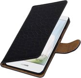 Wicked Narwal | Croco bookstyle / book case/ wallet case Hoes voor Huawei Nova Zwart