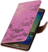 Wicked Narwal | Lace bookstyle / book case/ wallet case Hoes voor Samsung galaxy a7 2015Roze