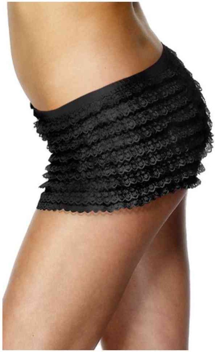 Zwarte damesshort met kant