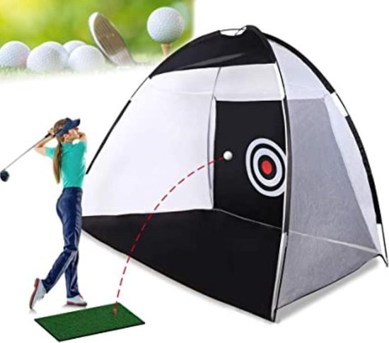 Firsttee Chippingnet - 200 x 140 CM - MET Opbergtas - Hoogwaardige KWALITEIT - Net - Oefennet - Chipping - Golf accessoires - Cadeau - Golftrainingsmateriaal - Golfballen - Golfnetten - Voor in de tuin - Trainingsmaterialen - Mat - Golfnet - Golfmat van Firsttee — afbeelding 4