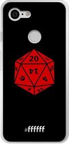 6F hoesje - geschikt voor Google Pixel 3 -  Transparant TPU Case - D20 - Black #ffffff