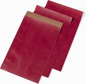 papieren zakjes - cadeauzakjes 12x19cm rood  per 30 stuks