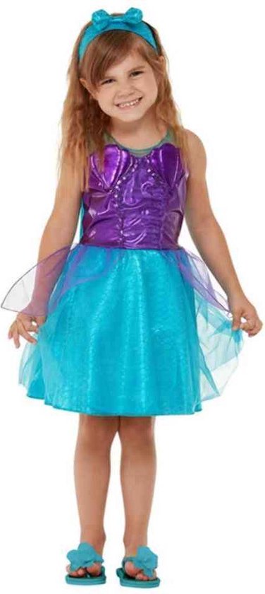 Smiffys Kinder Kostuum -Kids tm jaar- Toddler Mermaid Blauw/Paars