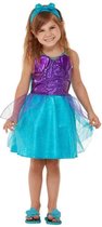 Smiffy's - Zeemeermin Kostuum - Kleine Zeemeermin Prinses Ariel - Meisje - Blauw, Paars - Maat 90 - Carnavalskleding - Verkleedkleding
