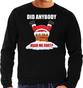 Fun Kerstsweater / Kersttrui  Did anybody hear my fart zwart voor heren - Kerstkleding / Christmas outfit L