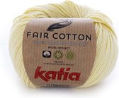 Katia Fair Cotton 7 - lichtgeel - 1 bol = 50 gr. = 155 m. - 100% biol. katoen