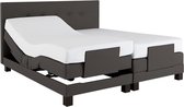 Beter Bed Select boxspring Salerno verstelbaar met Silver Pocket deluxe Foam matras - 140 x 200 cm - anouk antraciet