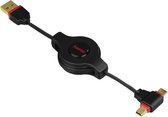 Hama Oprolbare 2in1-mini/micro-USB-2.0-kabel Verguld 0,75 M