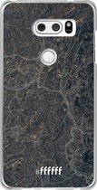 LG V30 (2017) Hoesje Transparant TPU Case - Golden Glitter Marble #ffffff