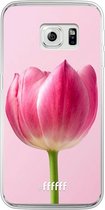 Samsung Galaxy S6 Edge Hoesje Transparant TPU Case - Pink Tulip #ffffff