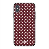 iPhone X Hoesje TPU Case - Burgundy Dots #ffffff